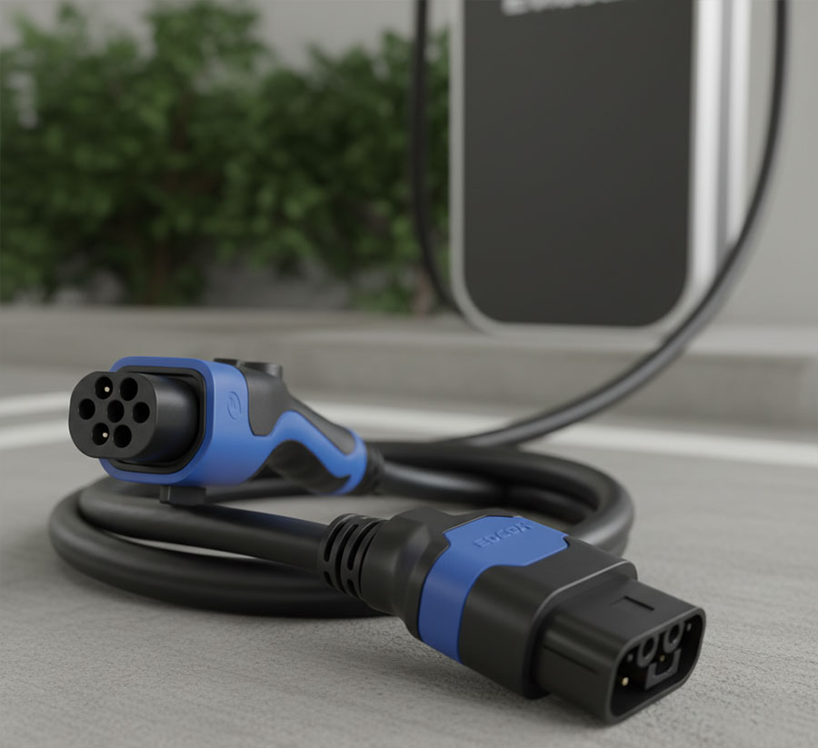 EV Charging Cable with Overmolded Connectors