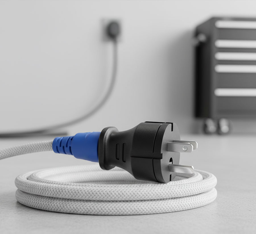 AC Plug Overmolding Example – High durability and electrical insulation
